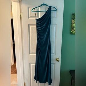 Laundry By Shelli Segal Teal One-Shoulder Dress